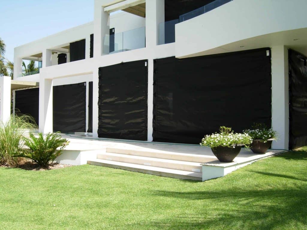 Black hurricane screen storm protection Florida homes