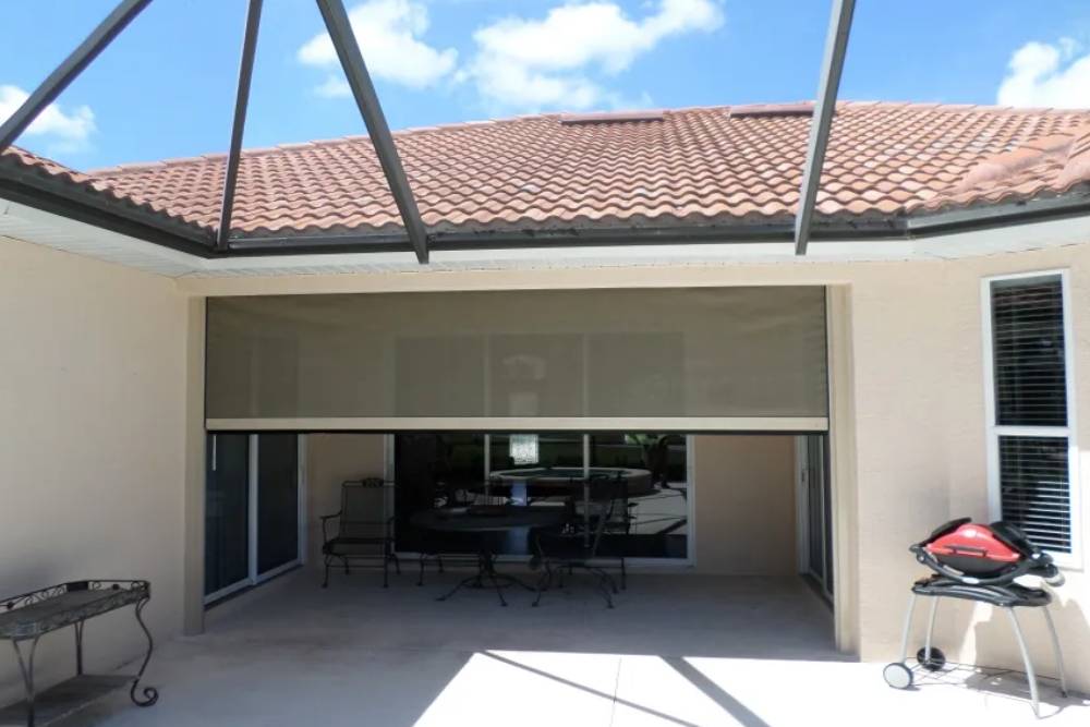 Hurricane screen installed in home lanai