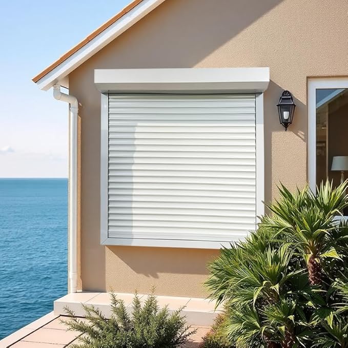 Roll-down window shutter coastal house Florida