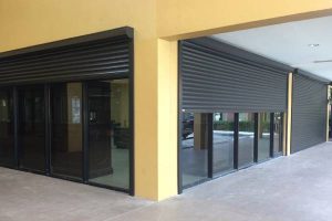 Wind mitigation inspection form and hurricane shutters on Melbourne FL home