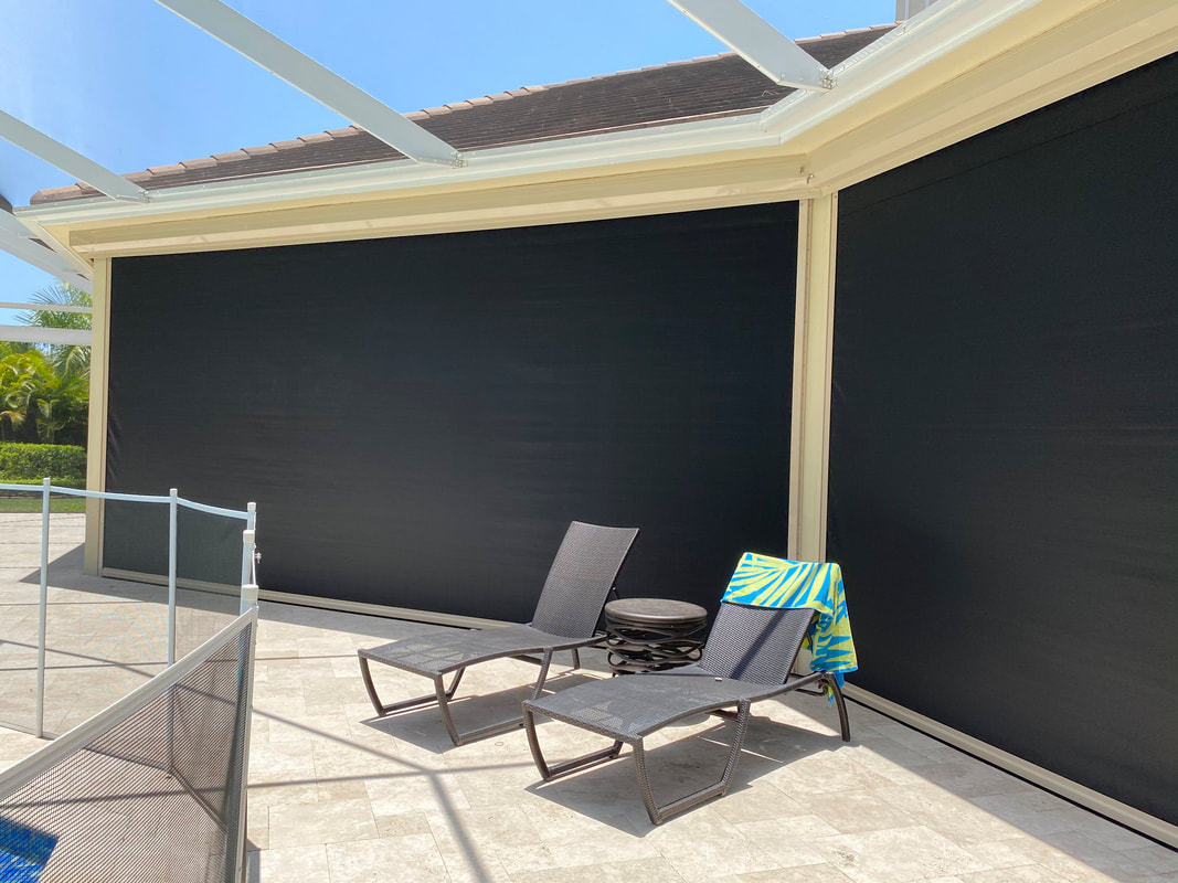 Hurricane screens installed coastal home